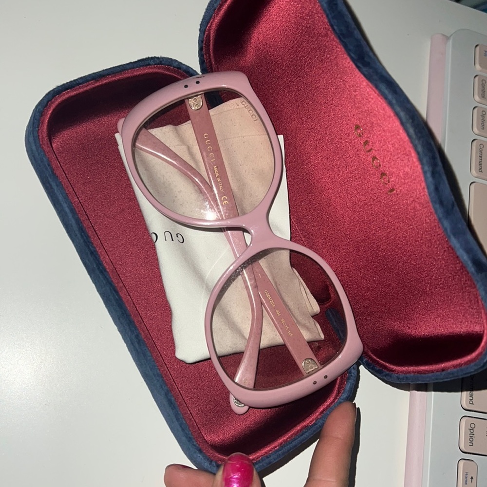 Pink Gucci sun glasses